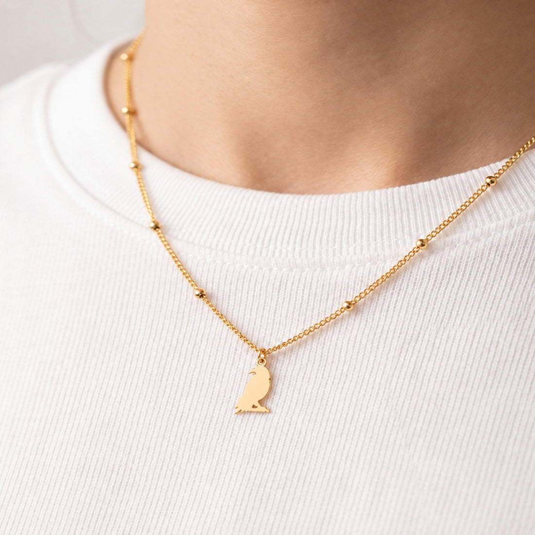 Perched Parrot Charm Necklace