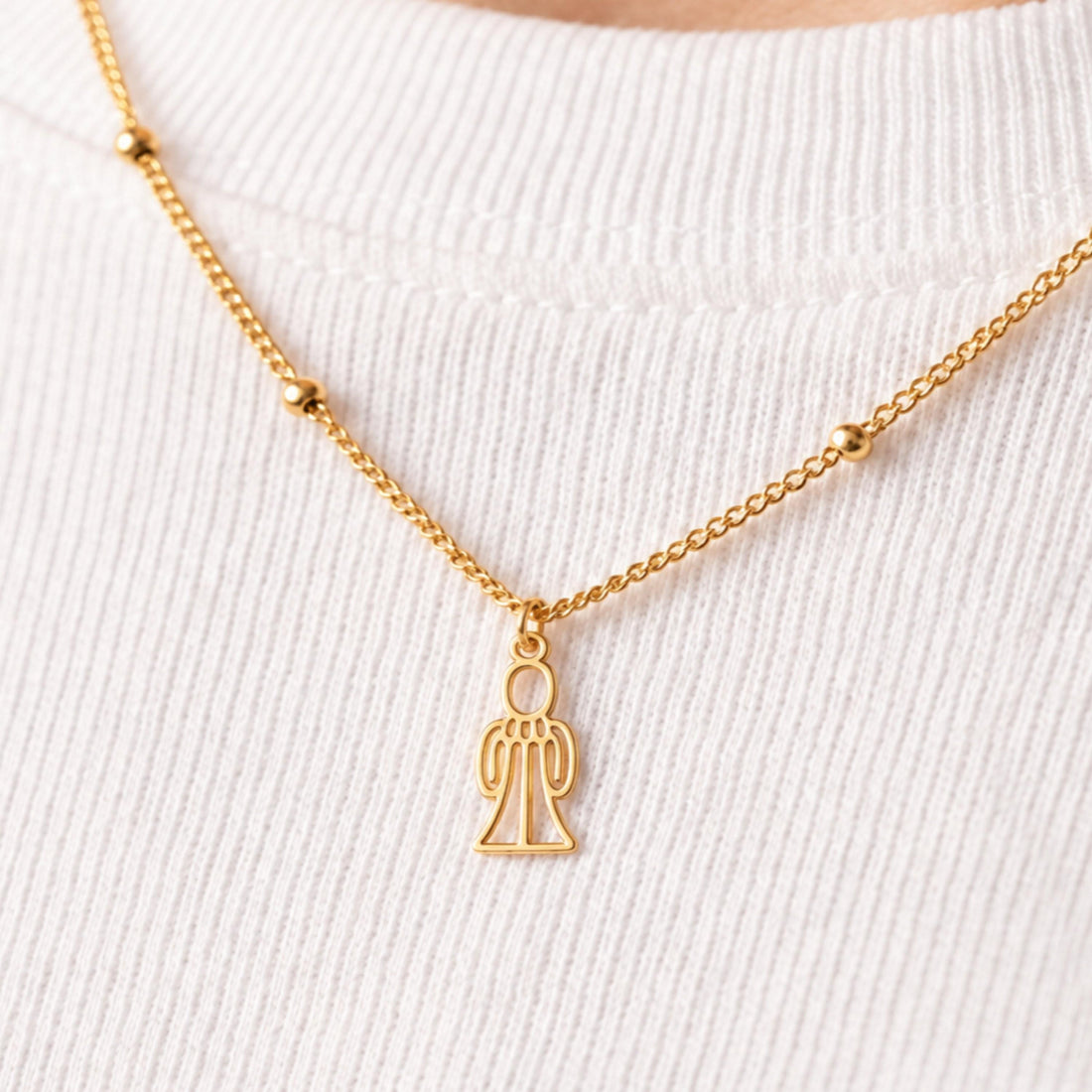 Angel Figure Charm Necklace