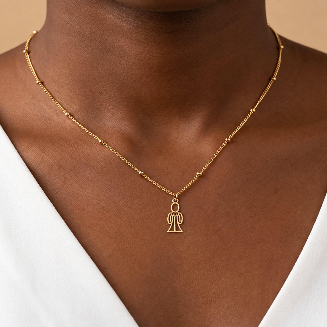 Angel Figure Charm Necklace