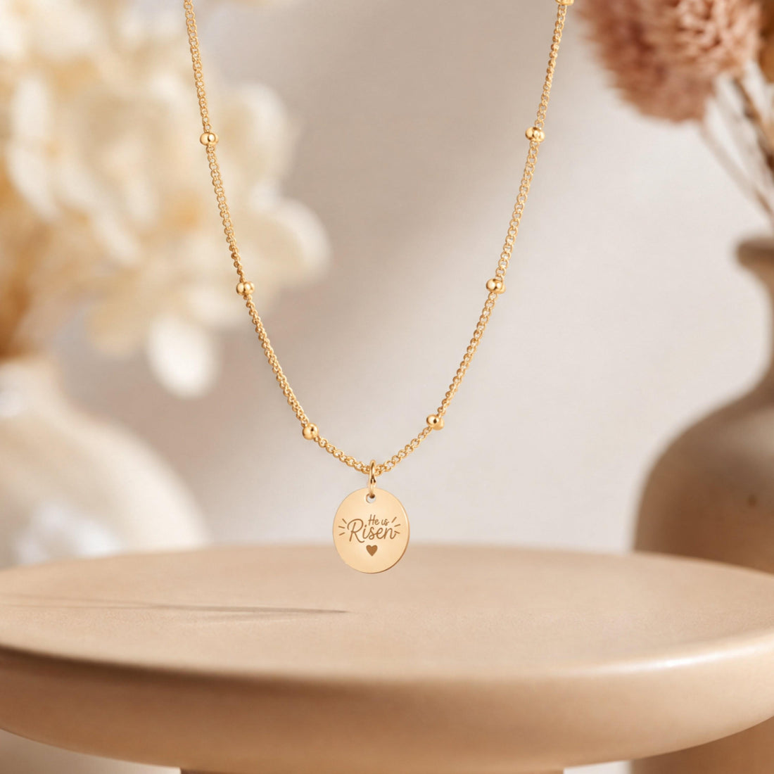He Is Risen Charm Necklace
