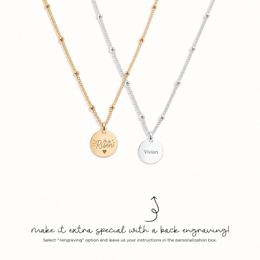 He Is Risen Charm Necklace