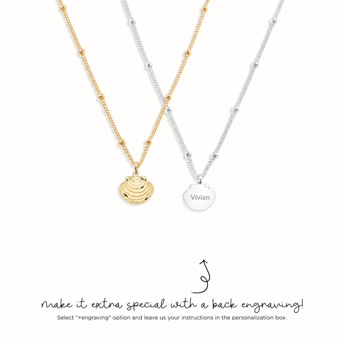 Scallop Shell Charm Necklace