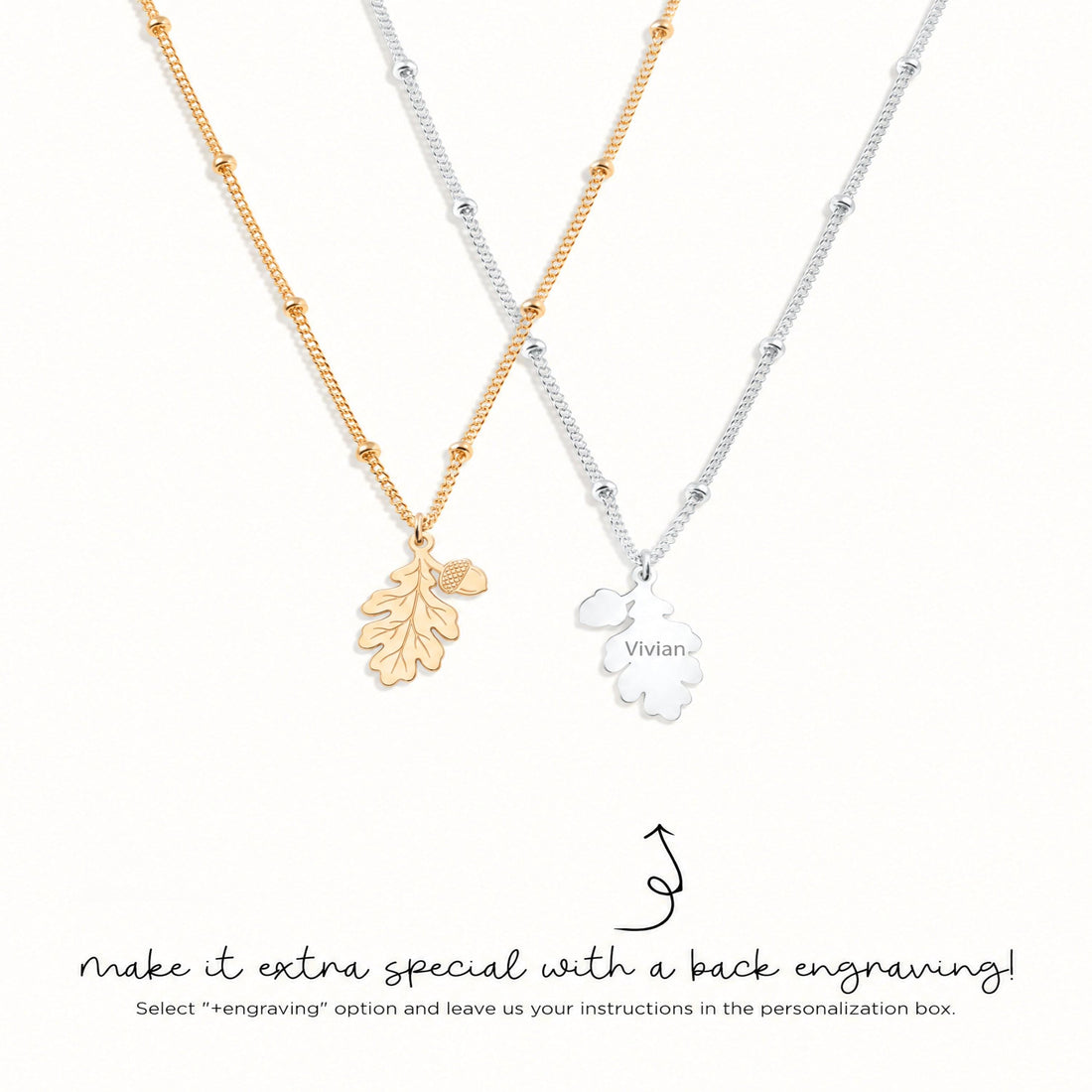 Oak Leaf Acorn Charm Necklace