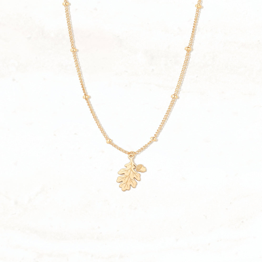 Oak Leaf Acorn Charm Necklace