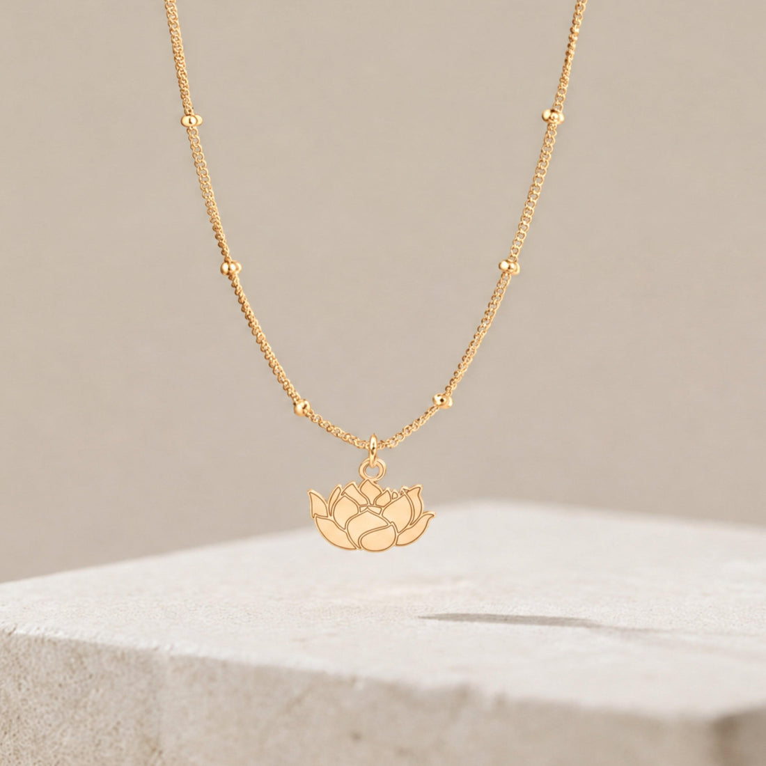 Lotus Bloom Charm Necklace