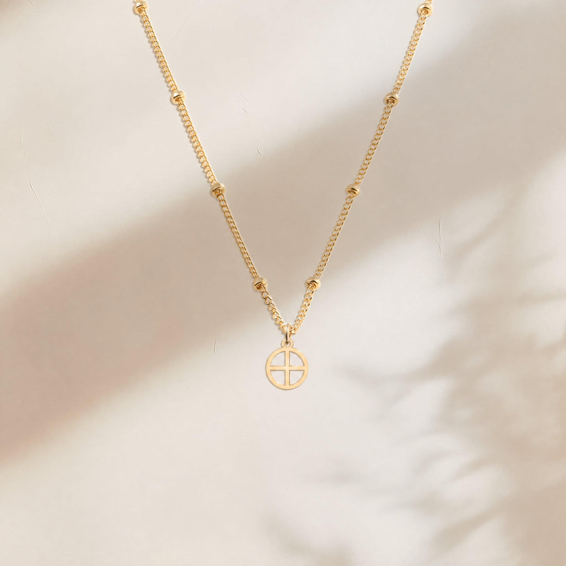 Cross Circle Charm Necklace