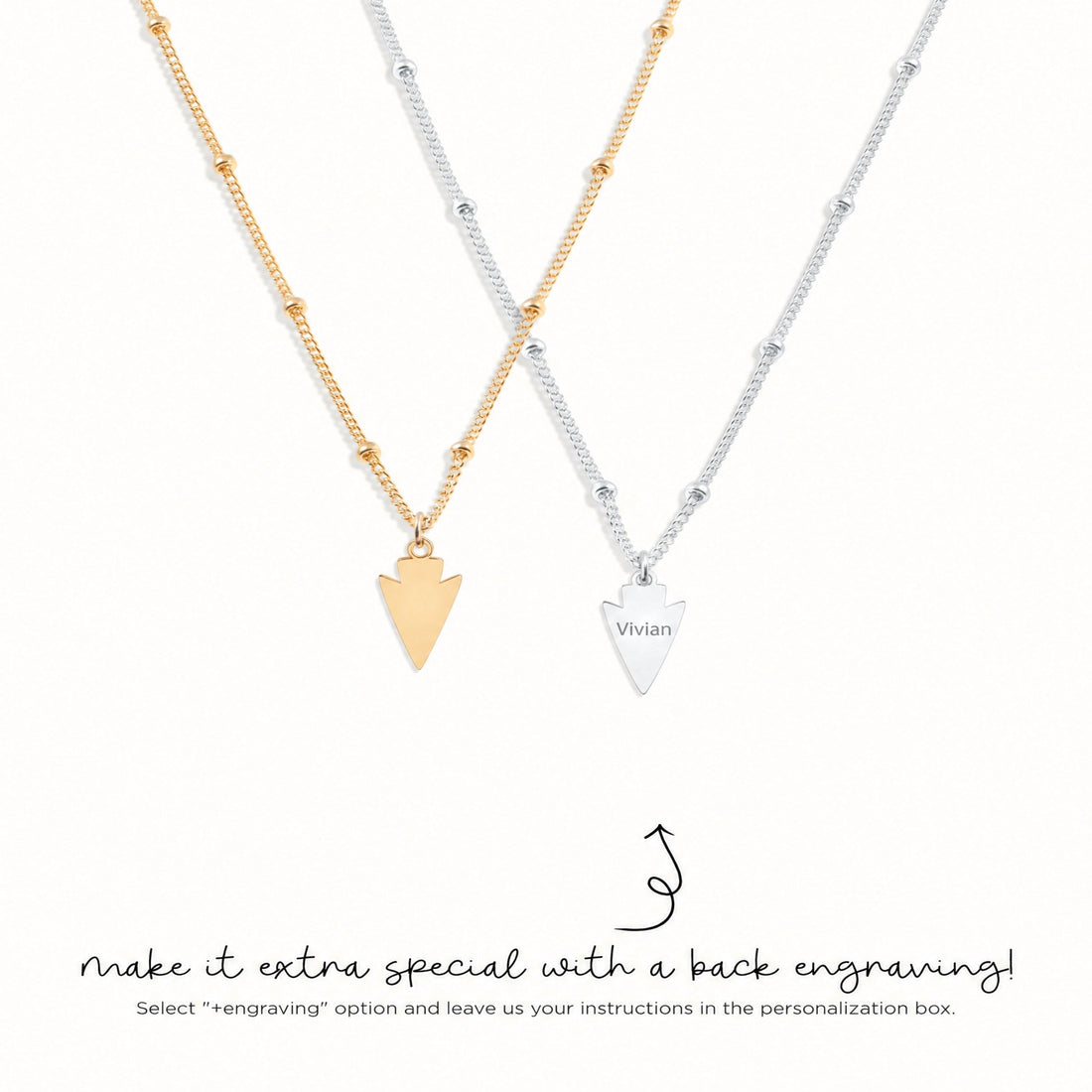Notched Arrowhead Charm Necklace