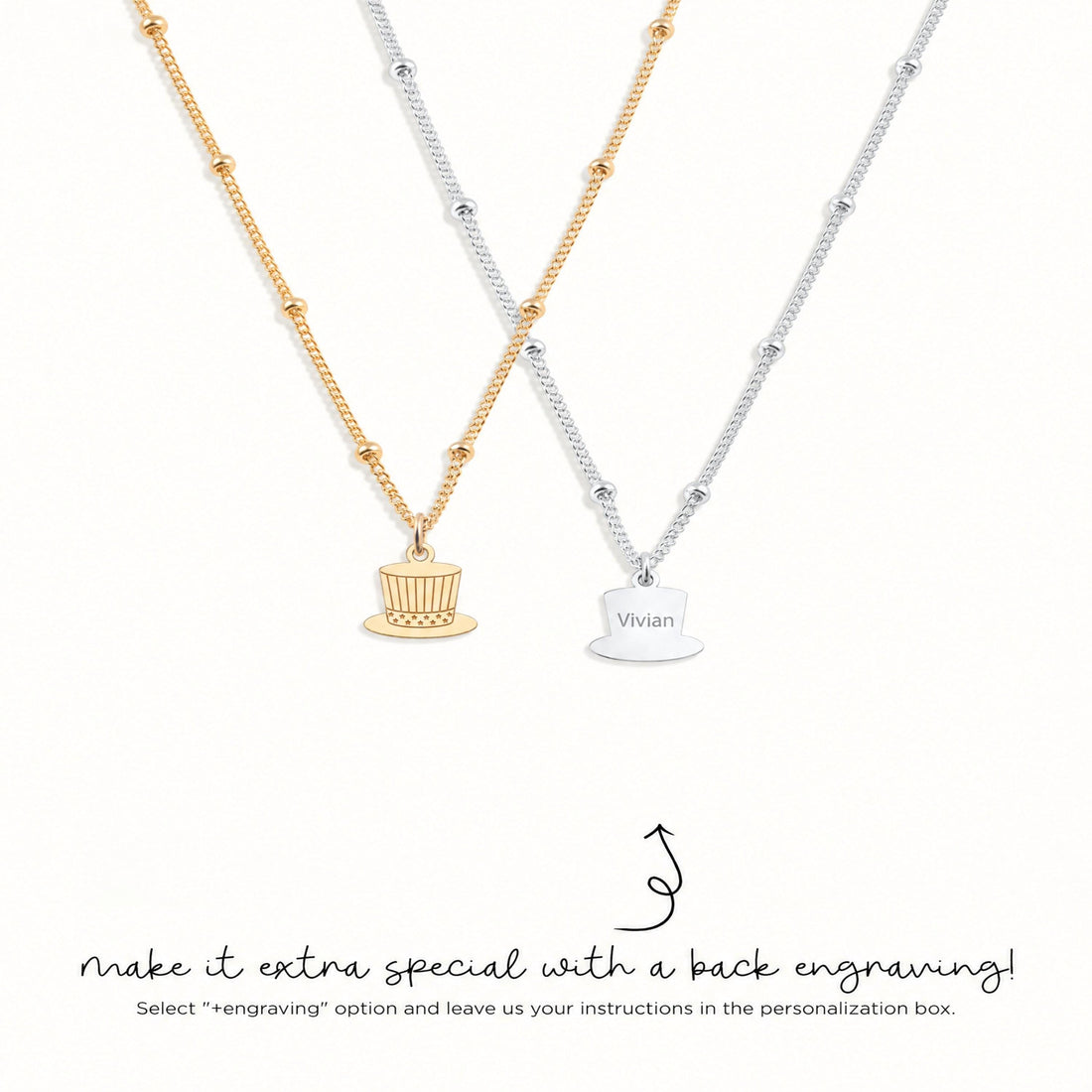 Top Hat Star Band Charm Necklace
