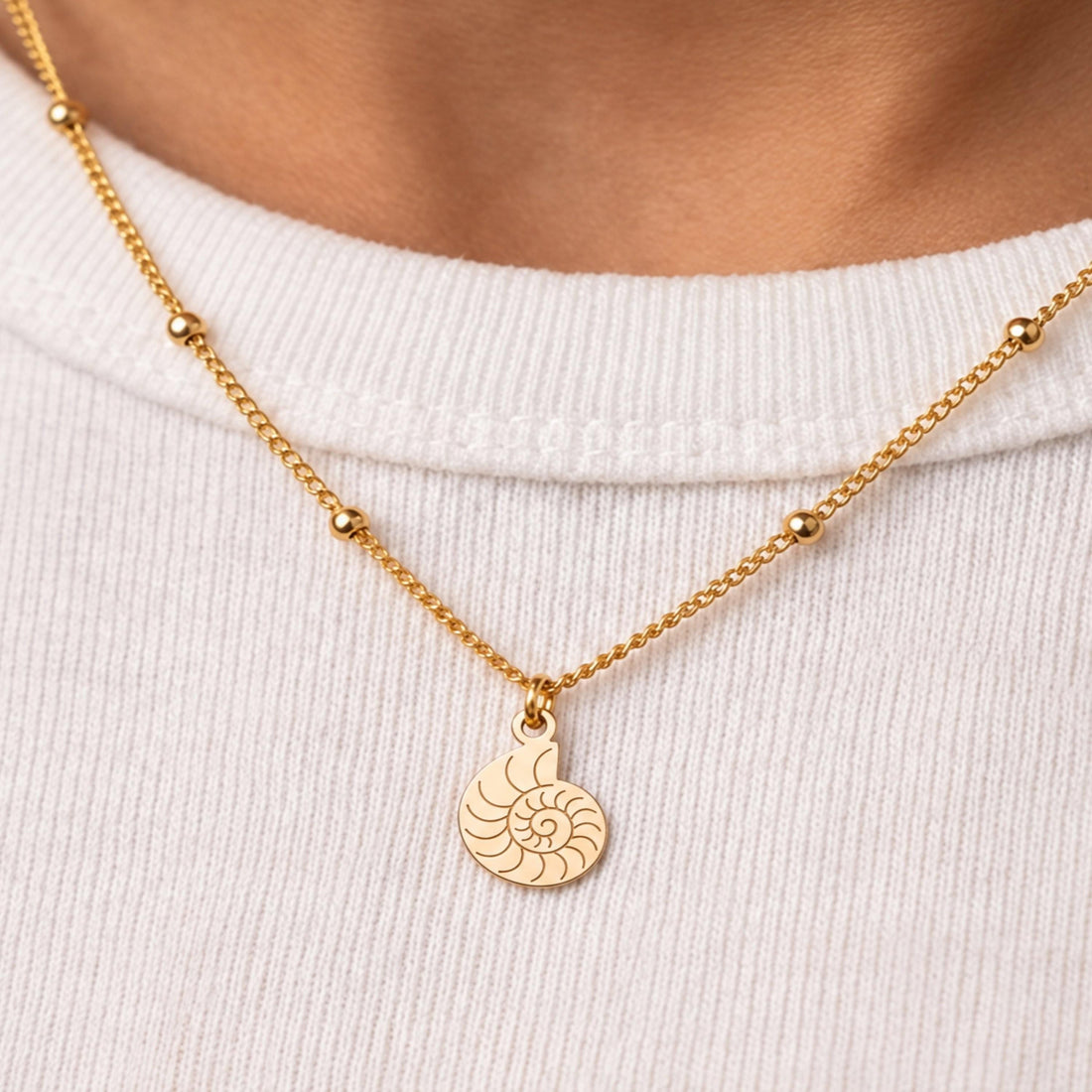 Nautilus Shell Charm Necklace