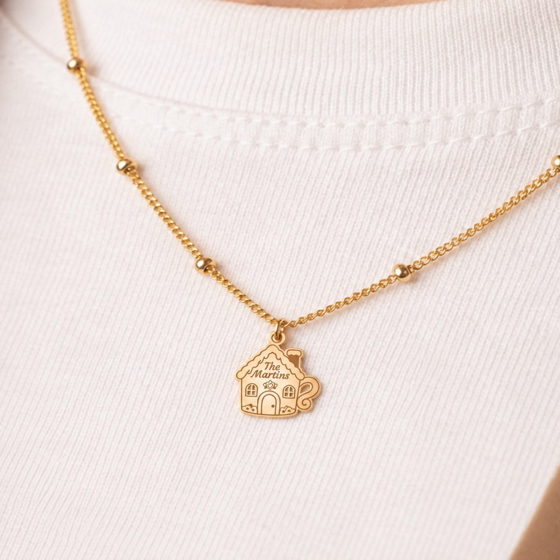 Cottage House Cup Charm Necklace