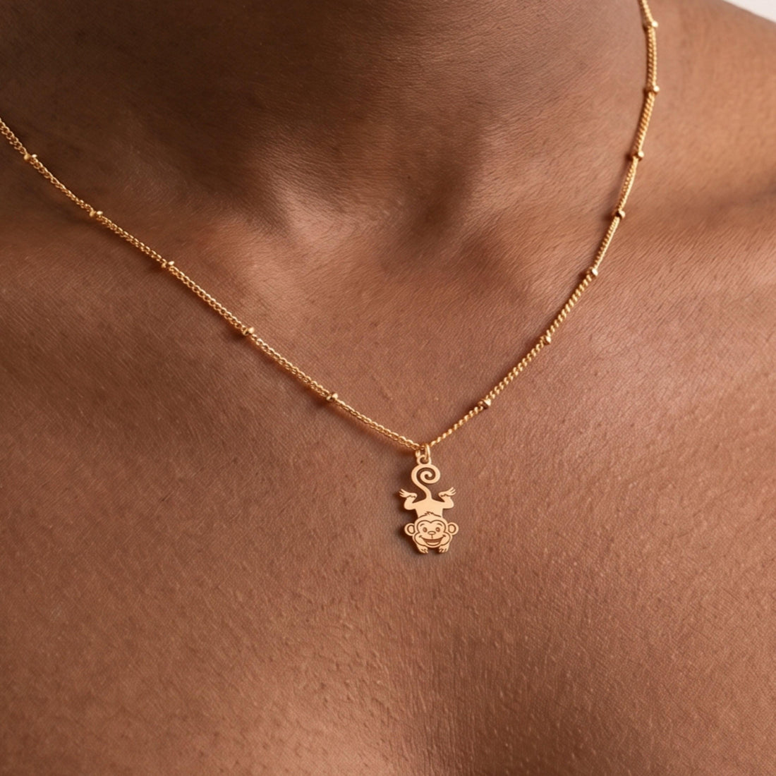 Swinging Monkey Tail Charm Necklace