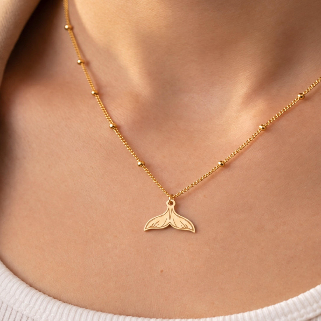 Whale Tail Charm Necklace