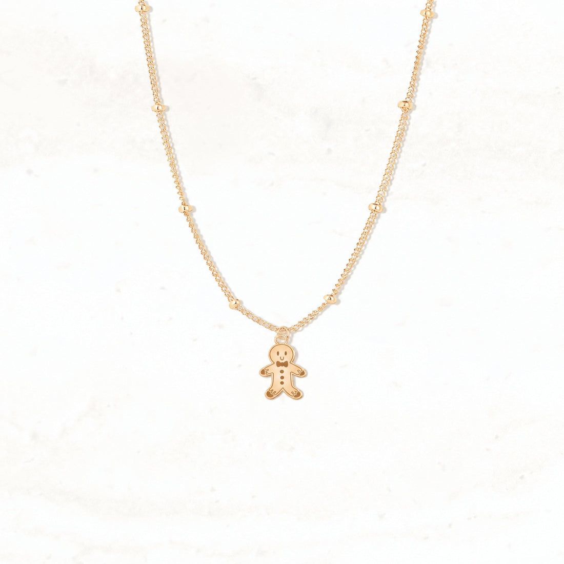 Gingerbread Man Charm Necklace