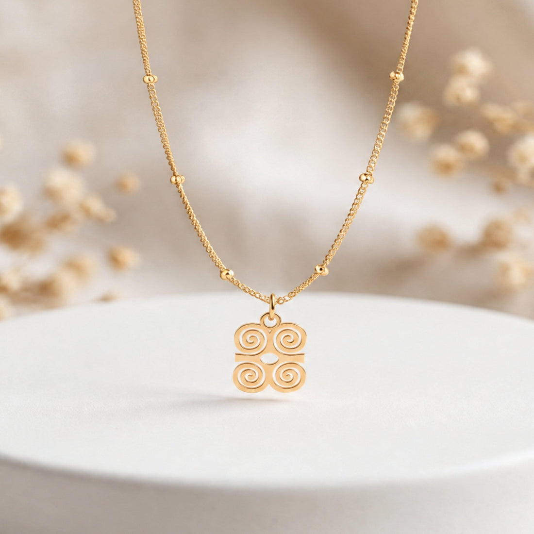 Spiral Knot Charm Necklace