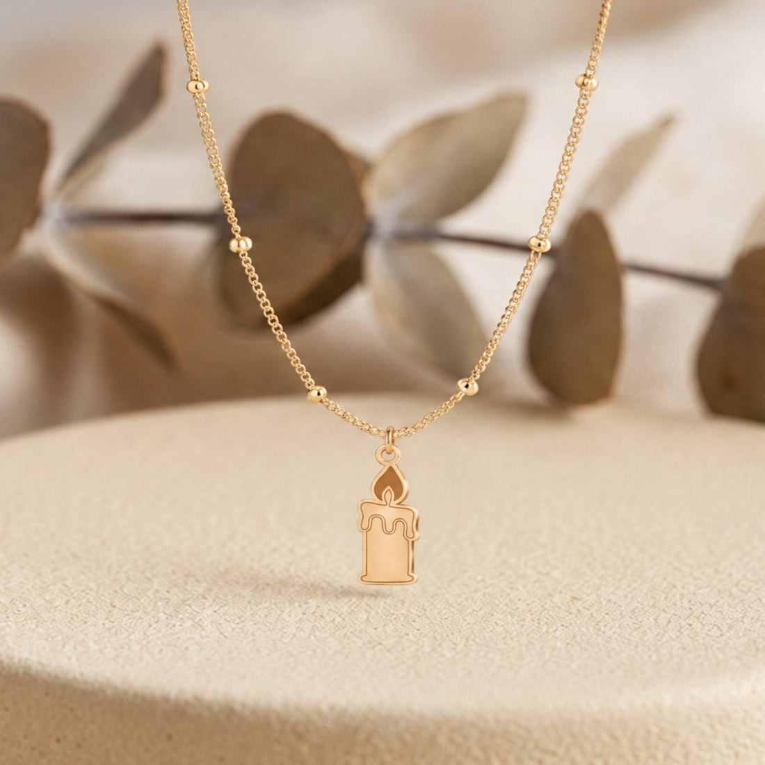 Candle Flame Charm Necklace