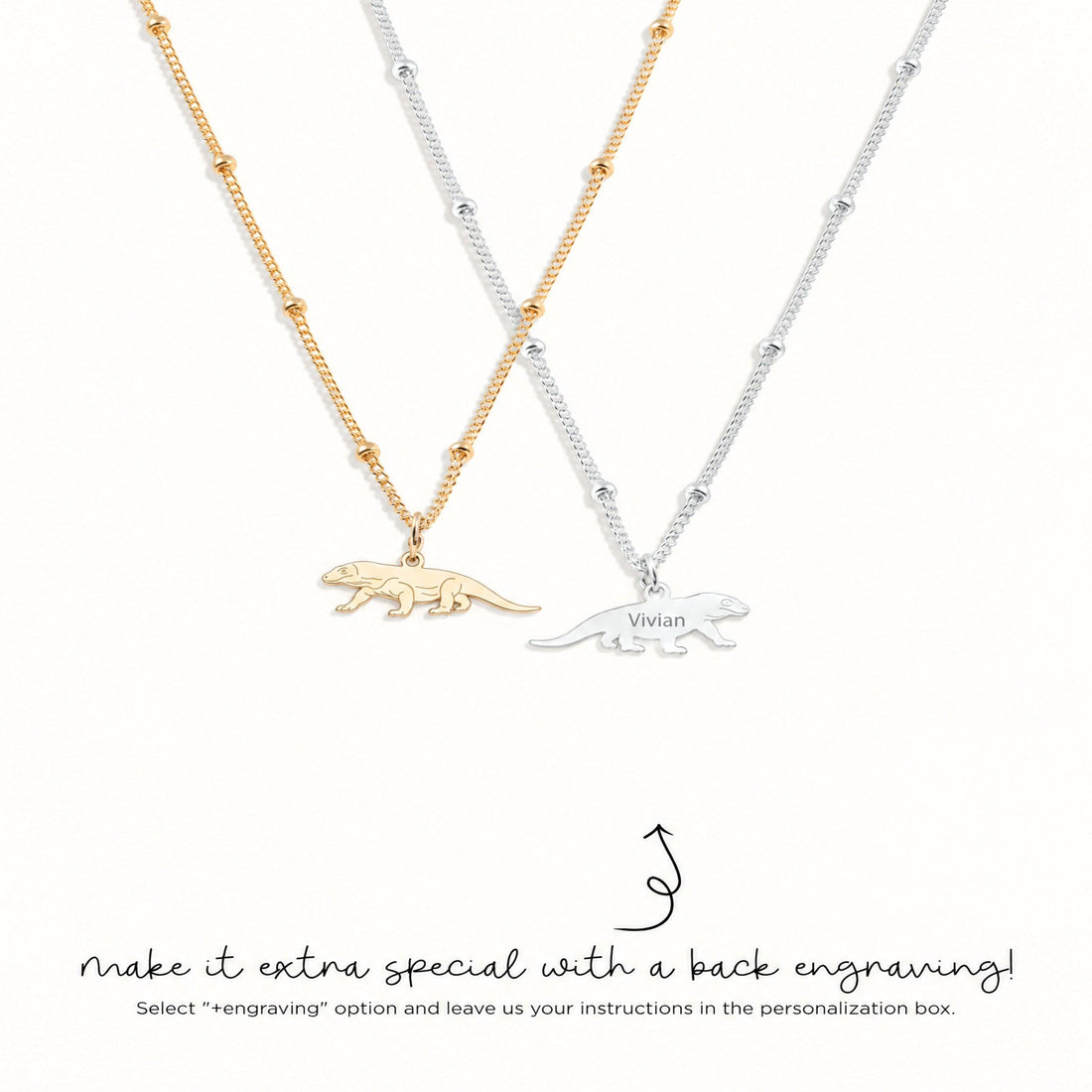 Komodo Dragon Charm Necklace