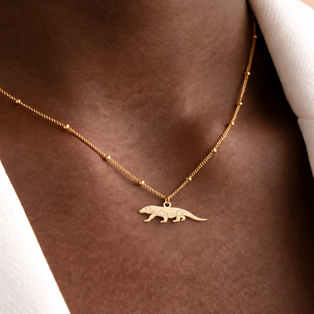 Komodo Dragon Charm Necklace