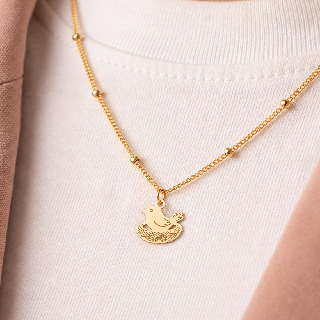 Bird Nest Charm Necklace