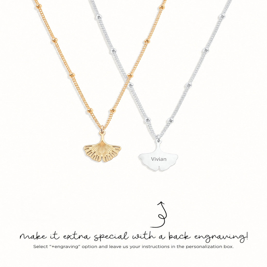 Ginkgo Leaf Charm Necklace