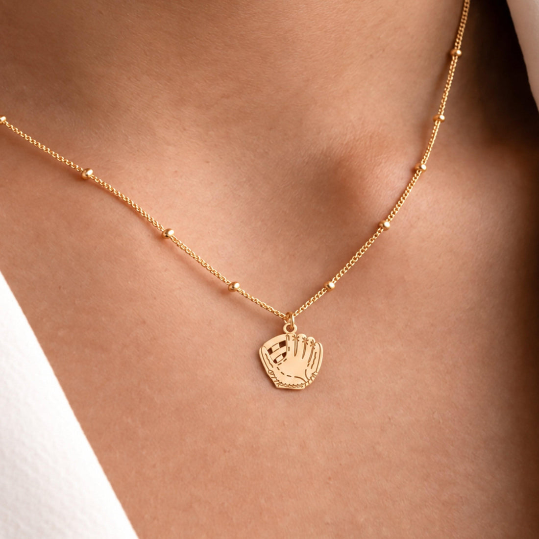 Baseball Glove Charm Necklace