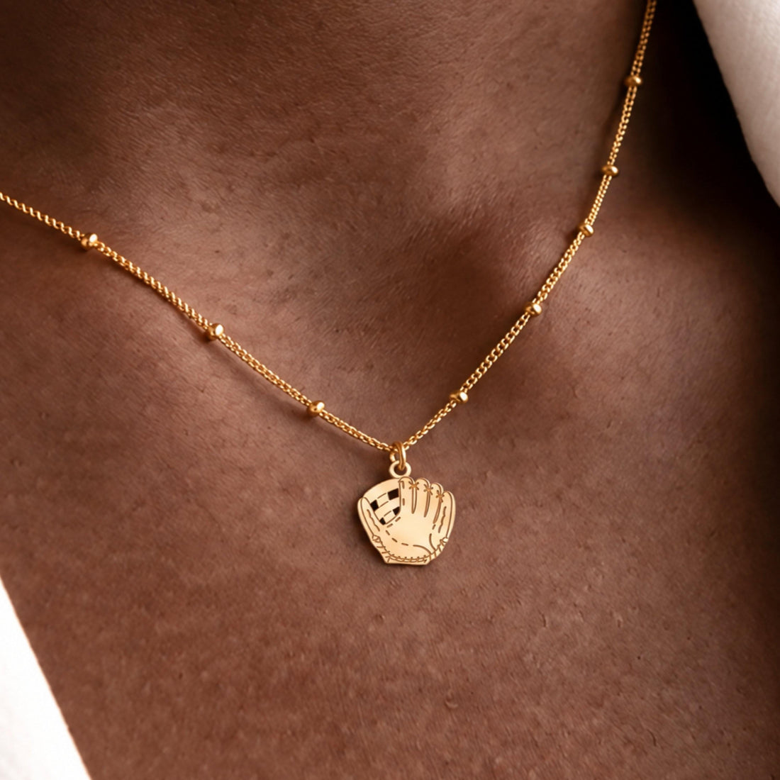 Baseball Glove Charm Necklace