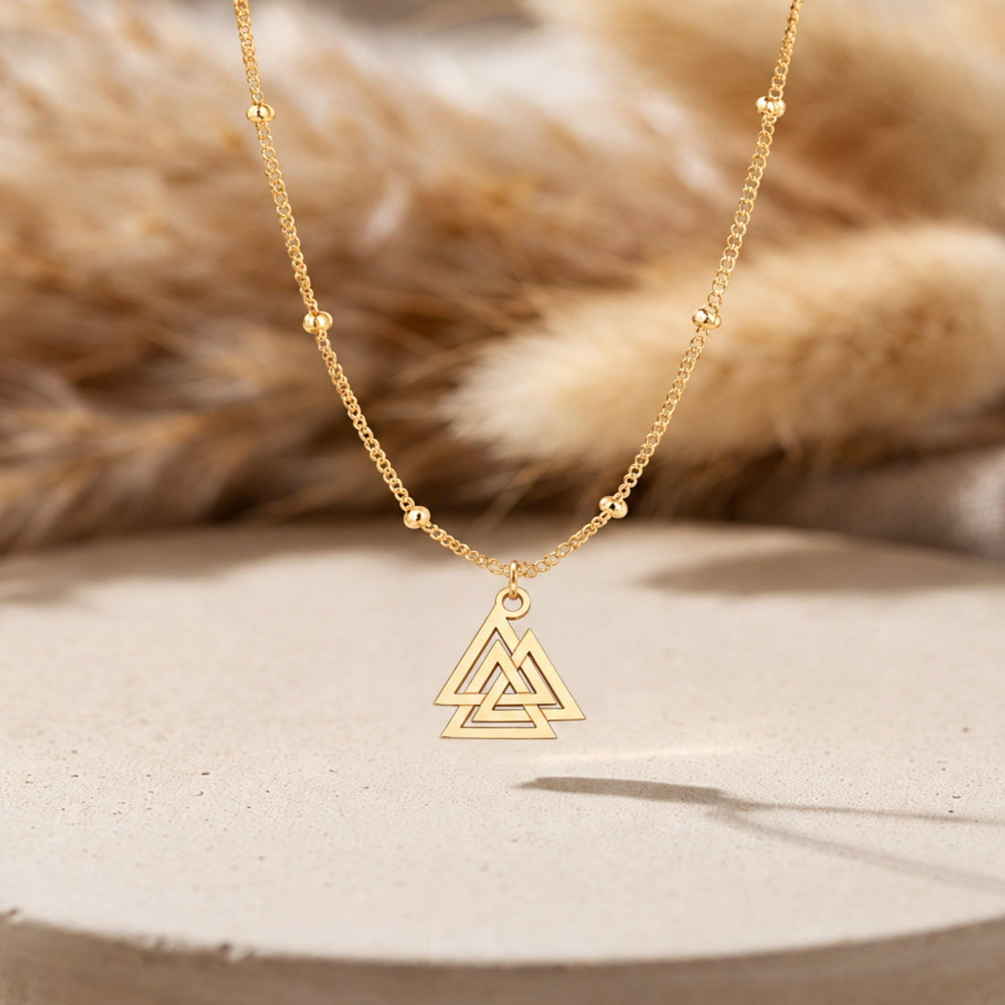 Celtic Knot Triangle Charm Necklace