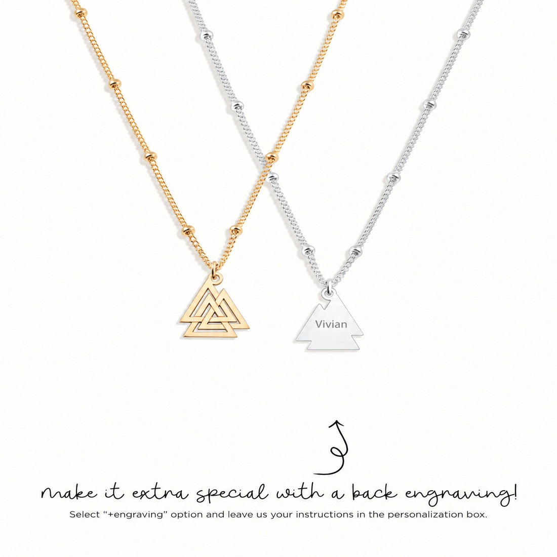 Celtic Knot Triangle Charm Necklace