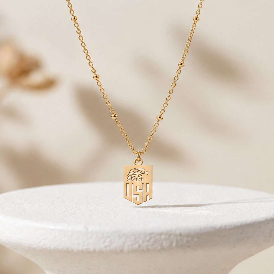 Eagle Shield USA Charm Necklace
