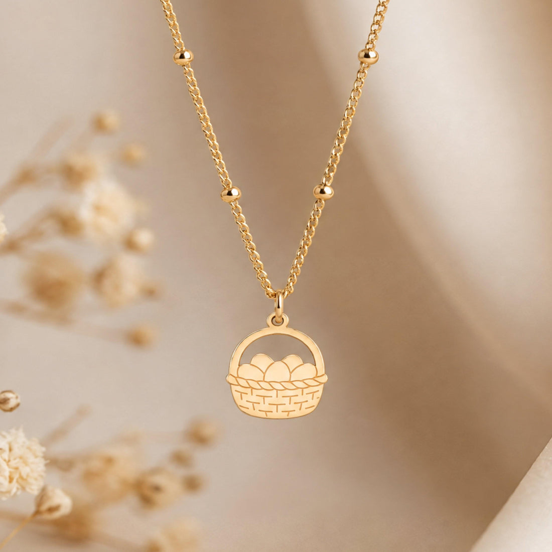 Easter Egg Basket Charm Necklace