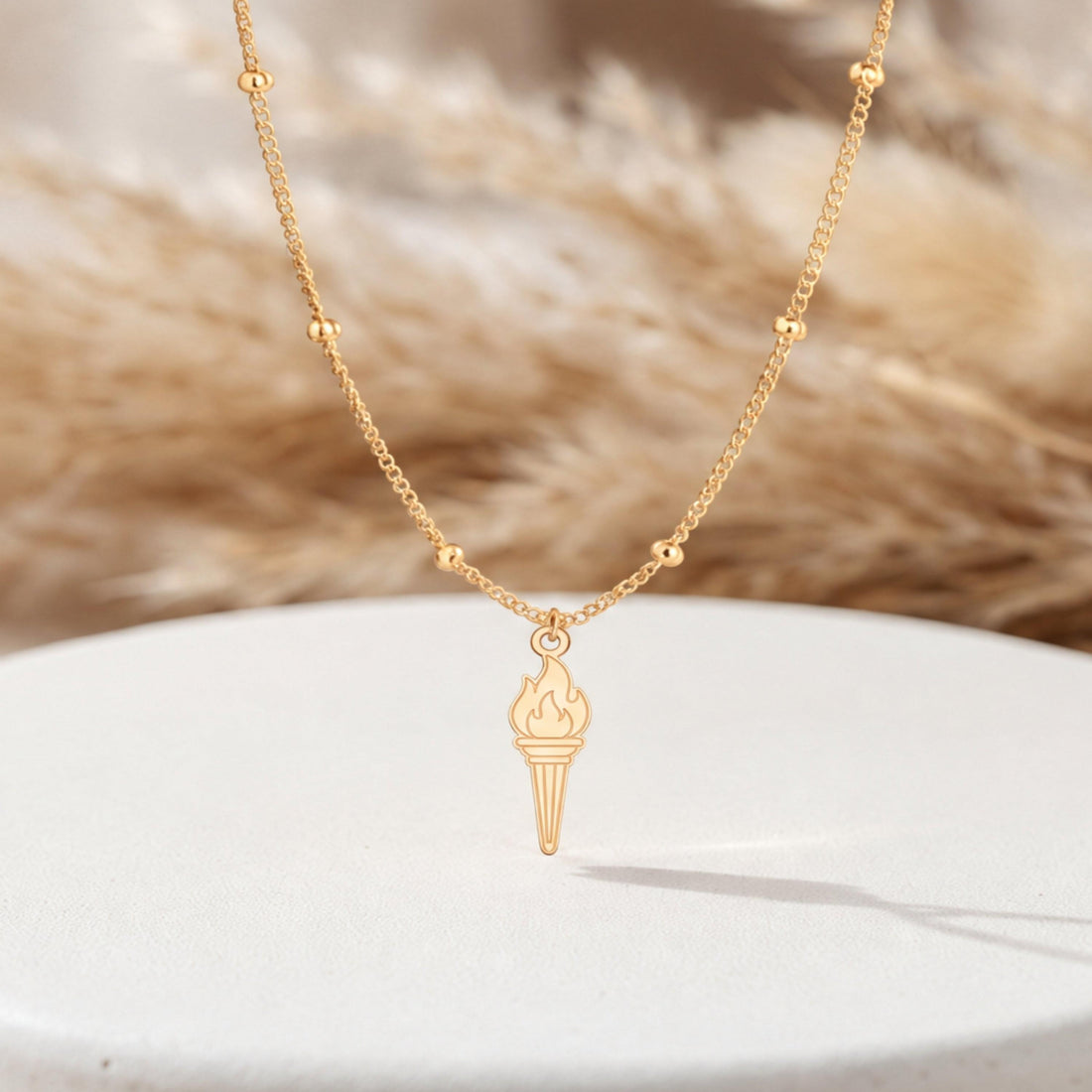 Olympic Torch Charm Necklace