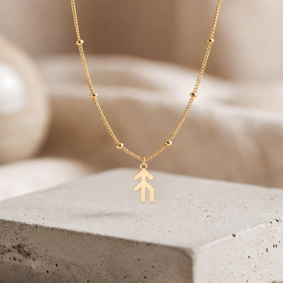 Algiz Rune Charm Necklace