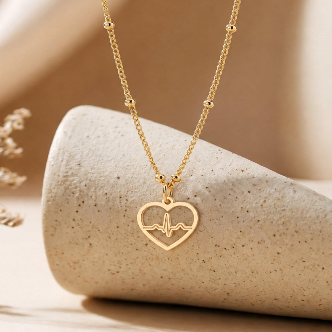 Heartbeat Heart Charm Necklace
