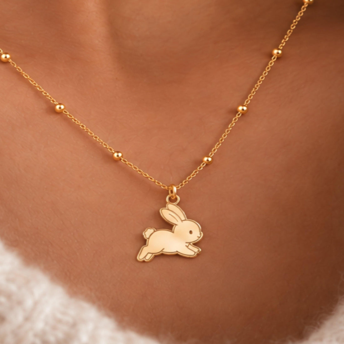 Running Rabbit Charm Necklace