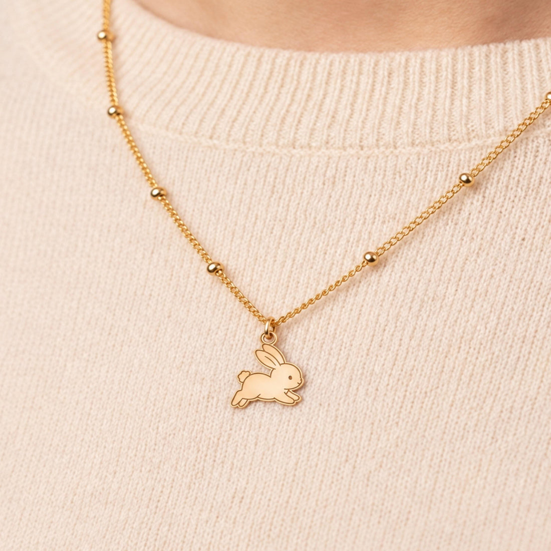 Running Rabbit Charm Necklace