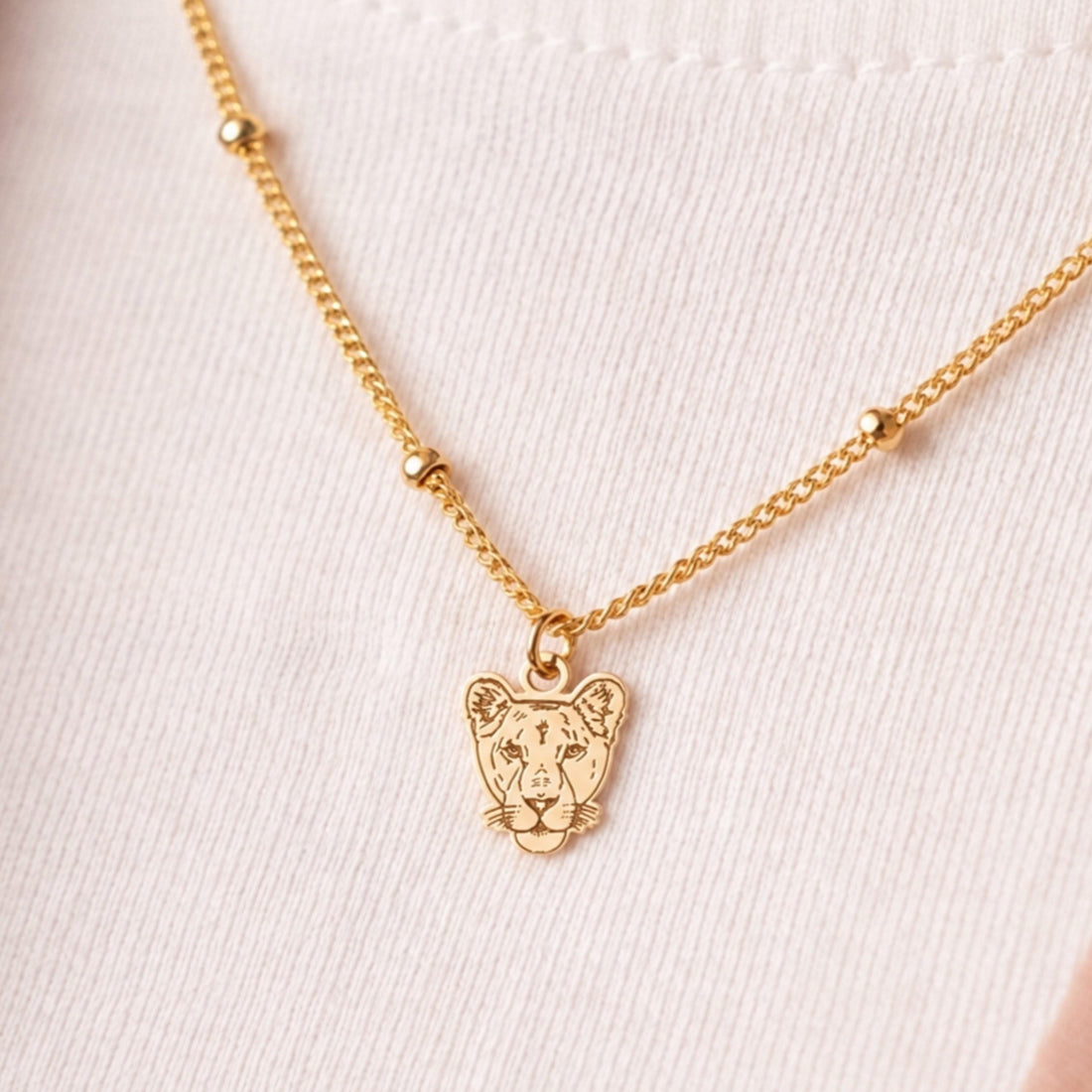 Lion Head Charm Necklace