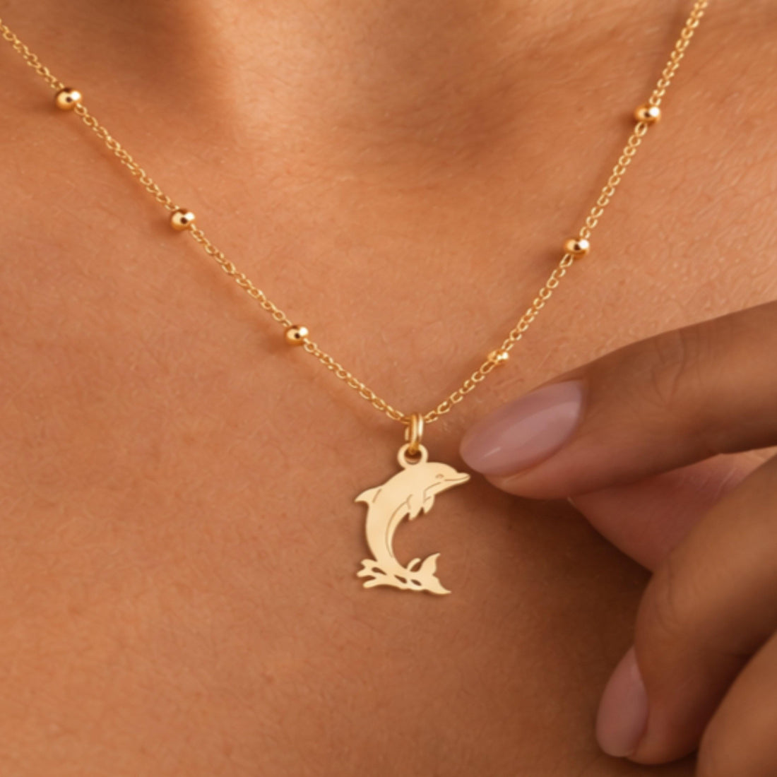 Leaping Dolphin Charm Necklace