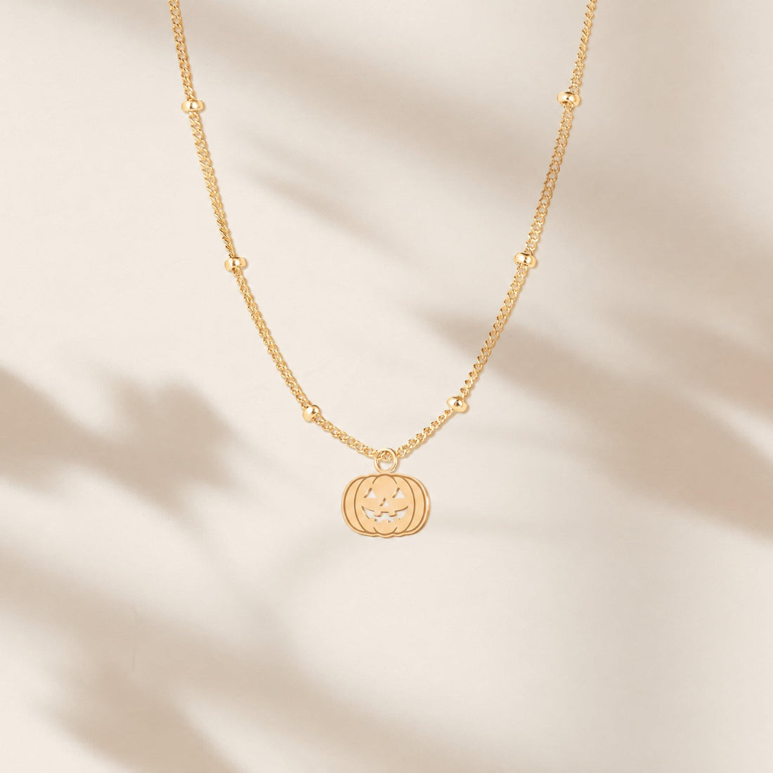 Pumpkin Face Charm Necklace