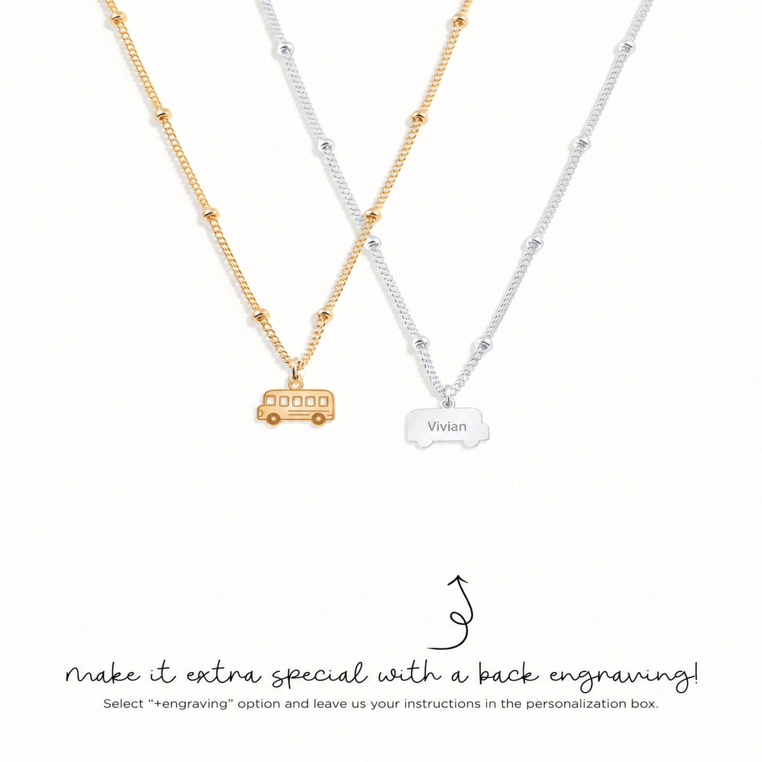 School Bus Charm Necklace