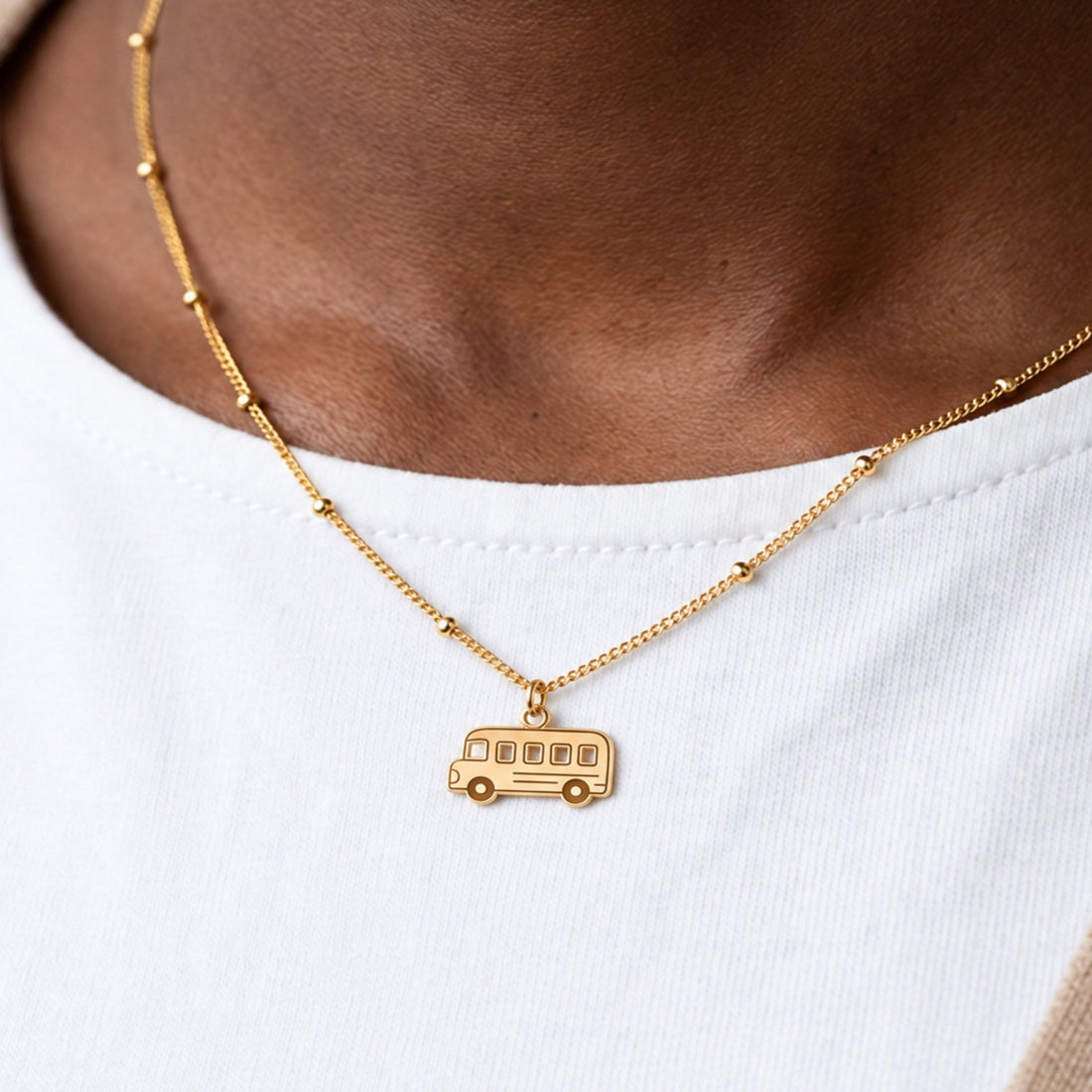 School Bus Charm Necklace