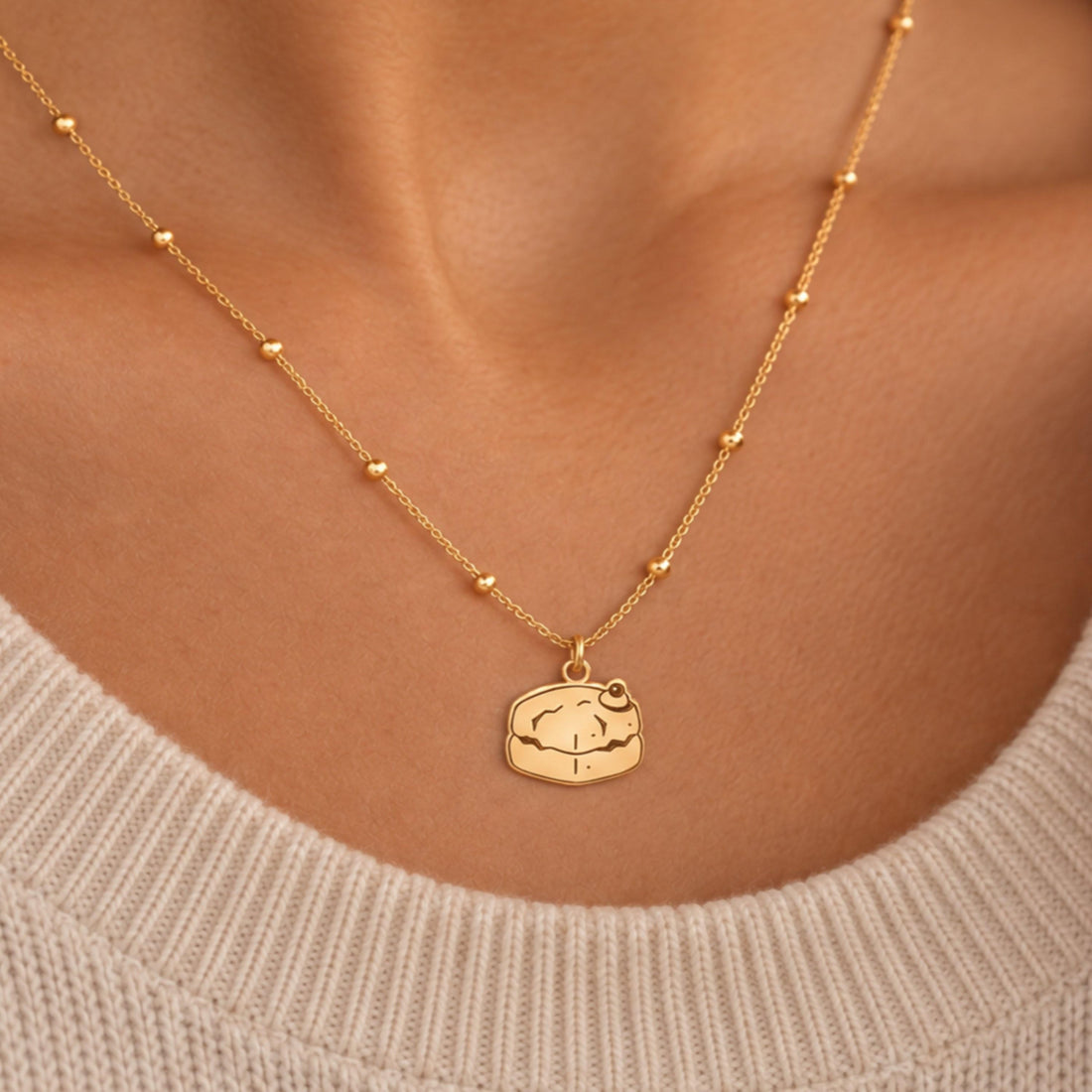 Cherry Cupcake Charm Necklace