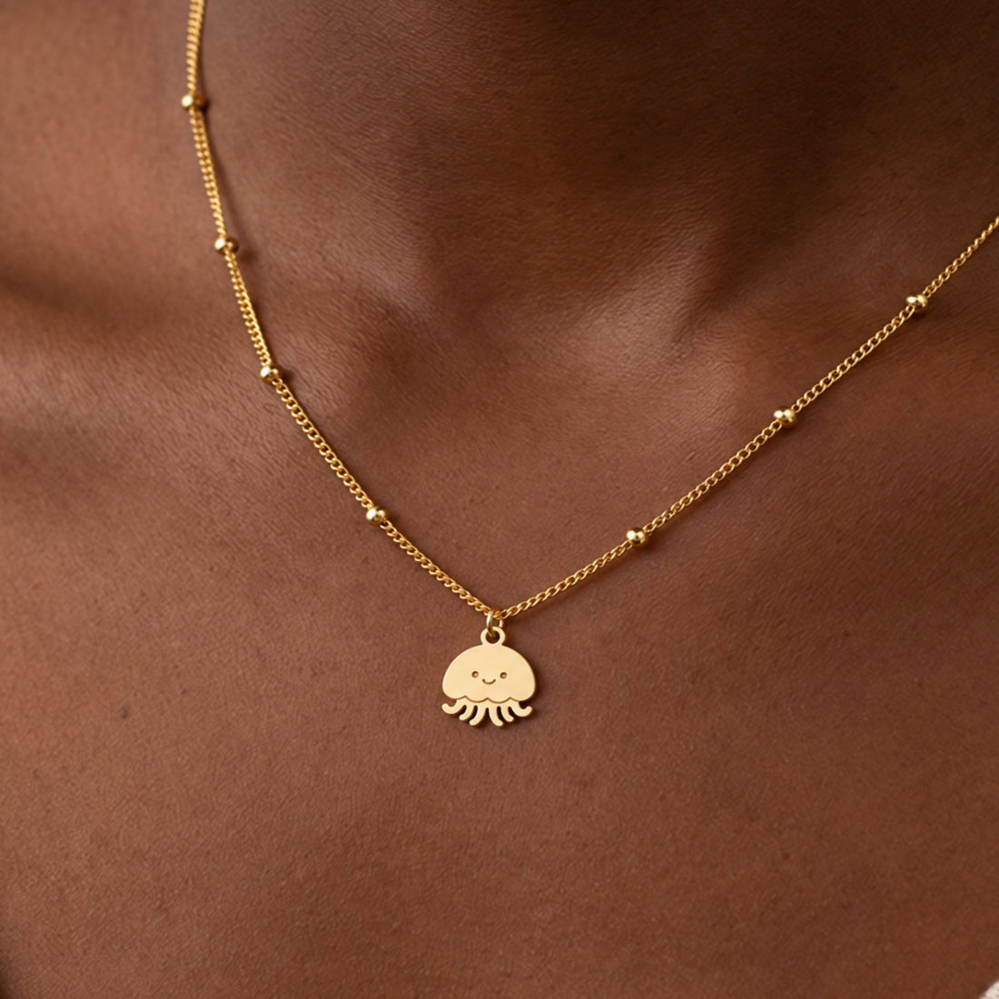 Sea Jellyfish Charm Necklace