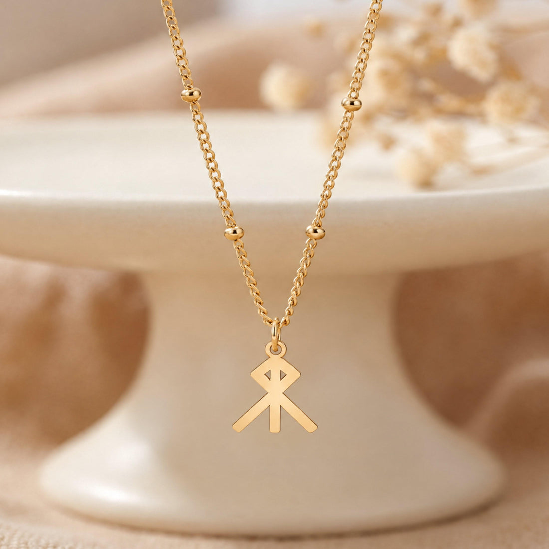 Algiz Rune Charm Necklace