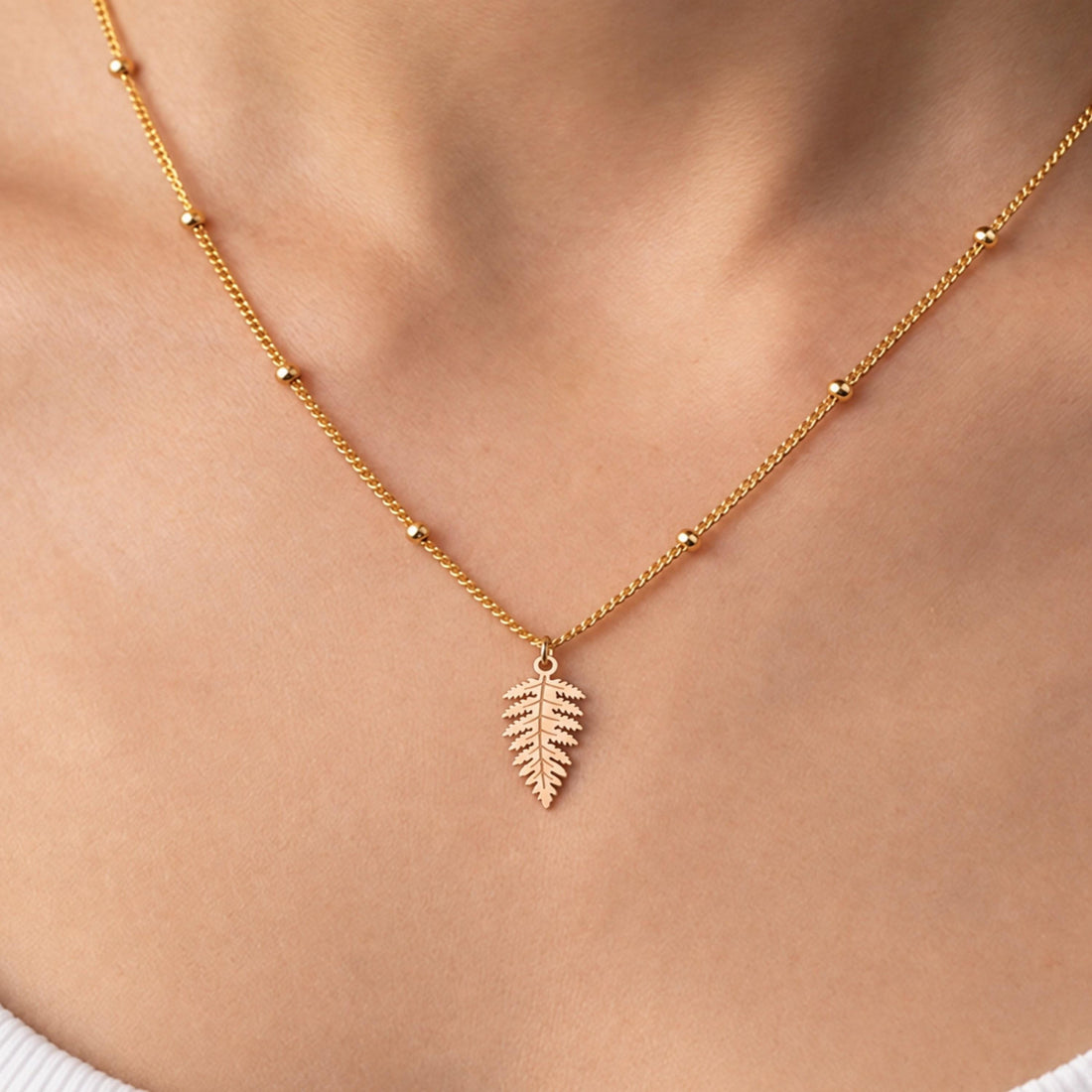 Fern Leaf Charm Necklace