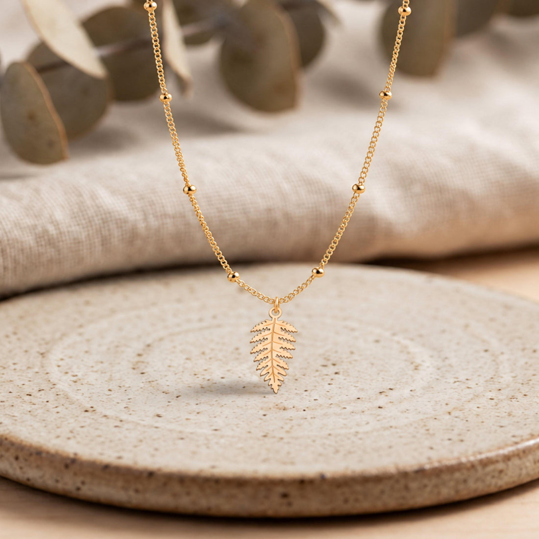 Fern Leaf Charm Necklace