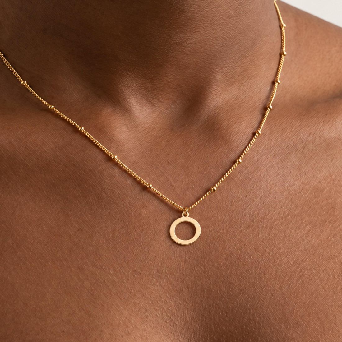 Open Circle Charm Necklace