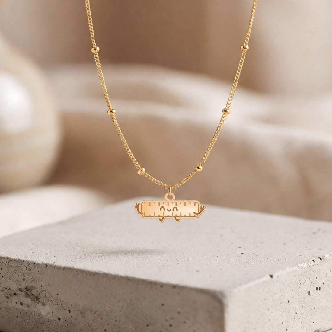 Smiling Ruler Charm Necklace