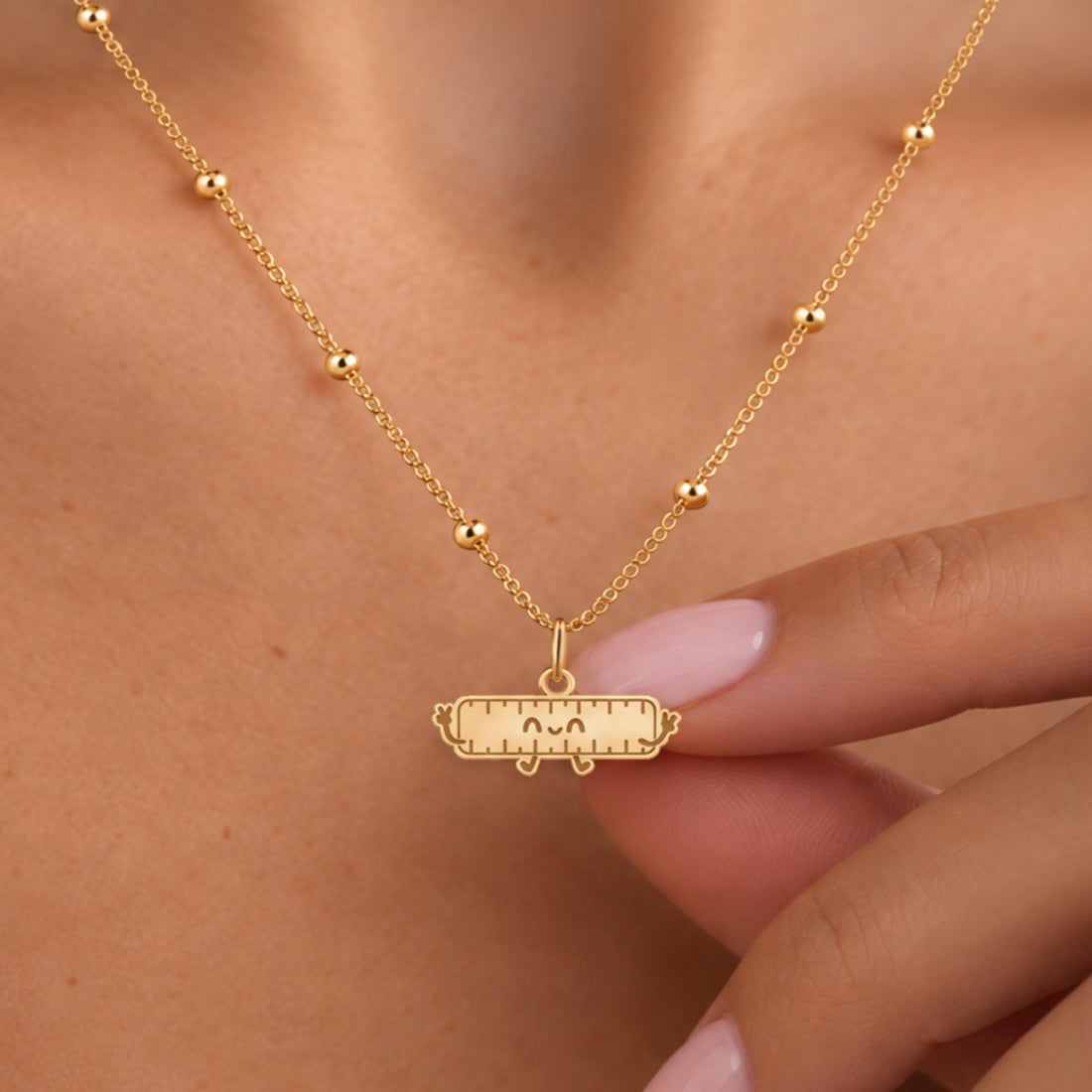Smiling Ruler Charm Necklace