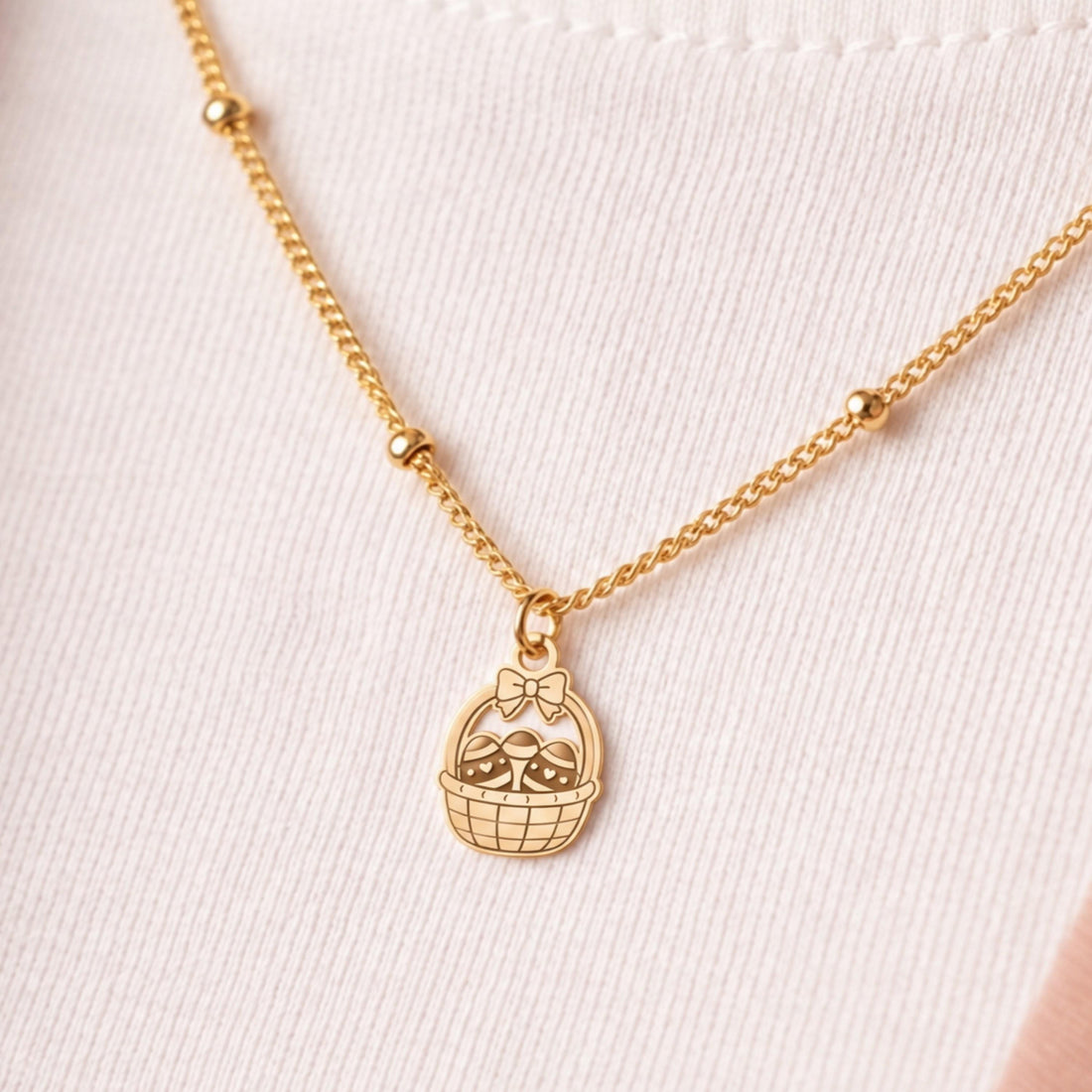 Easter Basket Charm Necklace