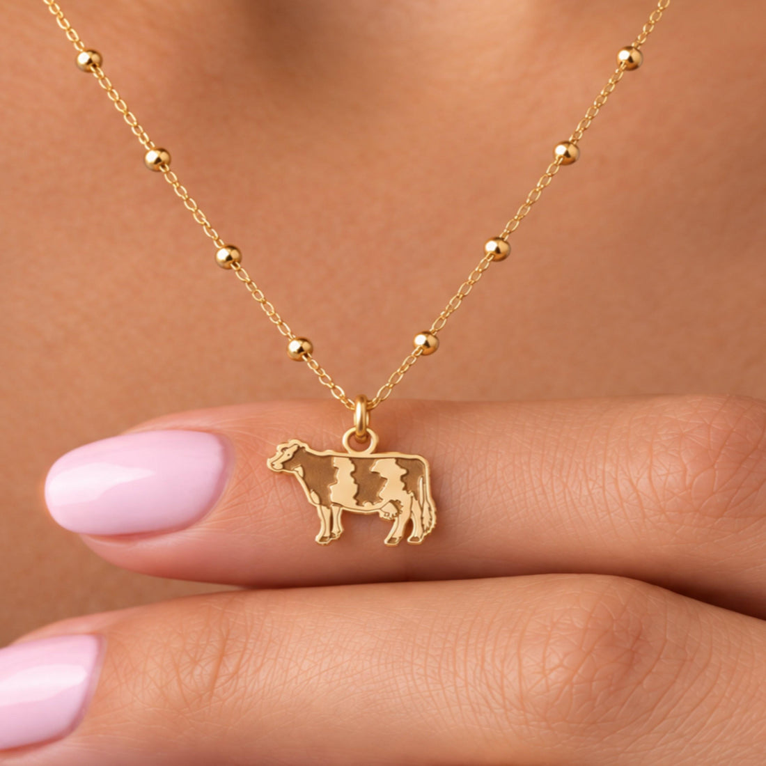 Holstein Cow Charm Necklace