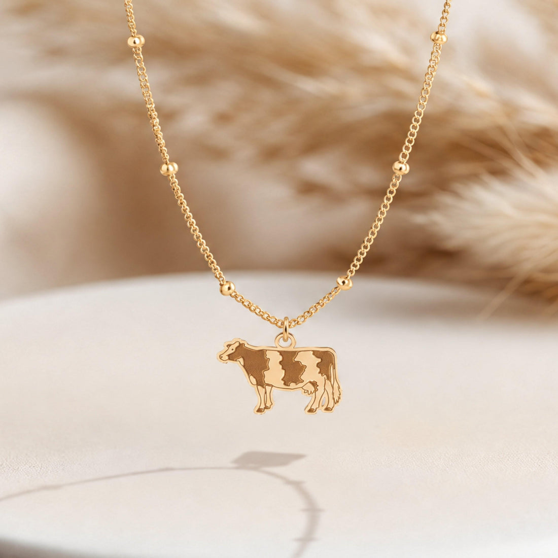 Holstein Cow Charm Necklace